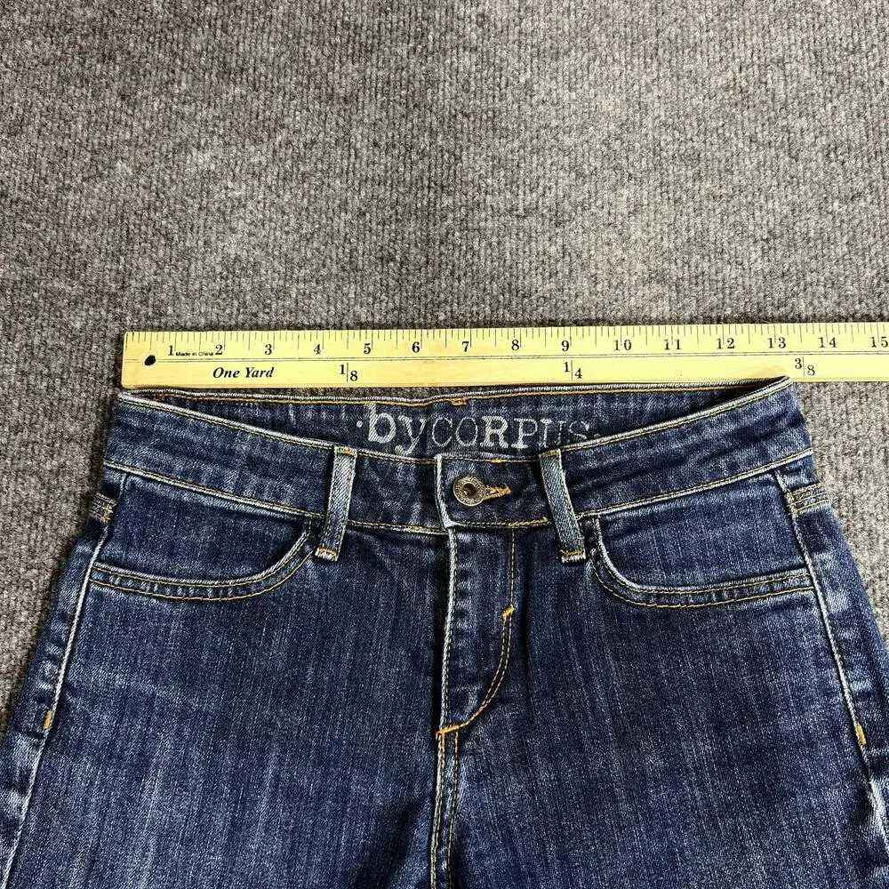 ByCORPUS Shorts Womens 25 Blue Denim Cutoff Raw Hem Skinny Fit Casual Summer